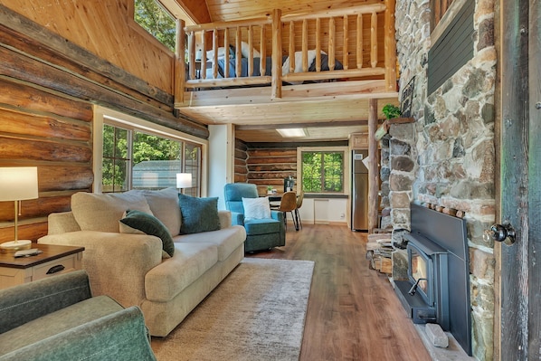 Televisión, chimenea