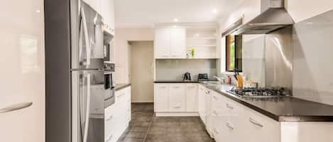 Fridge, microwave, dishwasher, high chair