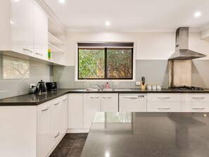 Fridge, microwave, dishwasher, high chair