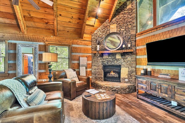 Televisie en een open haard