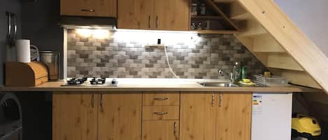 Frigorífic, microones, placa de cuina i cafetera i tetera