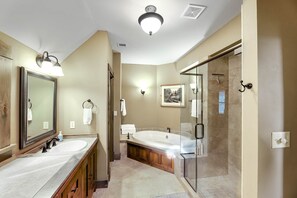 Shower, eco-friendly toiletries, hair dryer, bidet