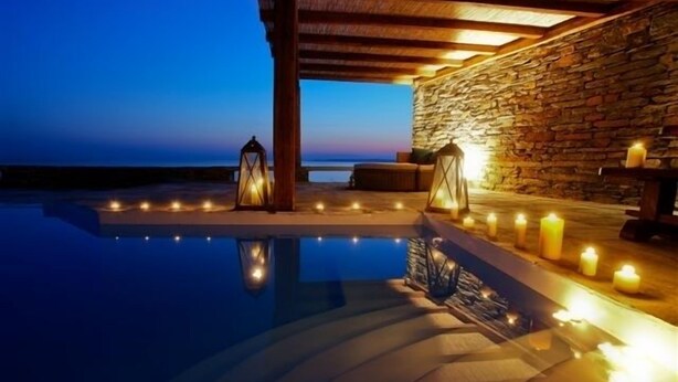 Pool - Waterfront Villa with private swimming pool-walking distance to a sandy cove. (Kea)