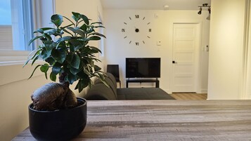 Apartamento conforto | Área de estar | Smart TV 43 polegadas com canais digitais, Netflix, Hulu