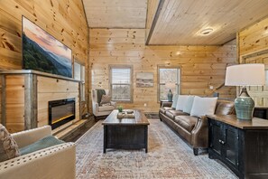 Smart-tv, eldstad och tv-spel