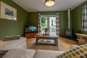 Smart-tv och eldstad