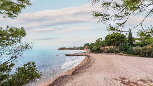A coastal beach with a pebble shore, surrounded by trees and vegetation. - Tranquil Paradise, Private Pool - only 200m to beach! (El Perelló)