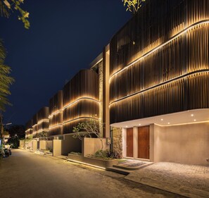 Front of property – evening/night - VOX Villas (Canggu)