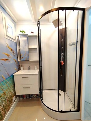 Shower, hair dryer, soap, toilet paper - Appartement vue mer (Saint-Pierre-d'Oléron)