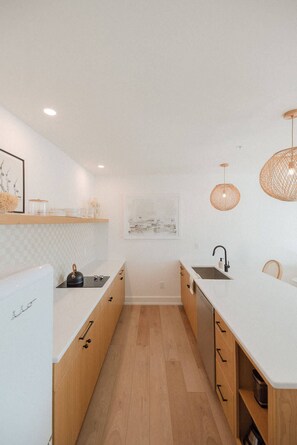 Fridge, microwave, stovetop, dishwasher