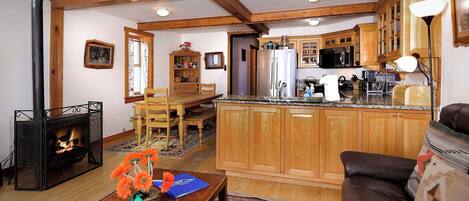 TV, fireplace, offices