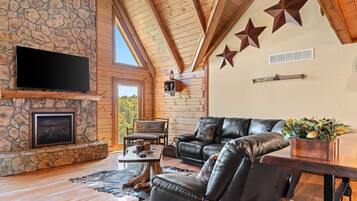 Smart TV, fireplace, video games, ping pong