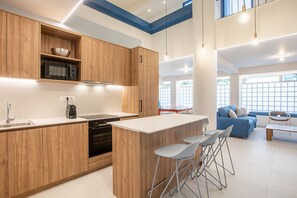 Apartment, Patio | Private kitchen | Microwave, stovetop, coffee/tea maker, electric kettle - Kallithea Apartments by Olala Homes (Kallithea)