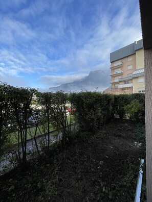 Stunning views of the city from the building's balconies.