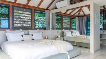 4 dormitorios, tabla de planchar con plancha, Internet y ropa de cama