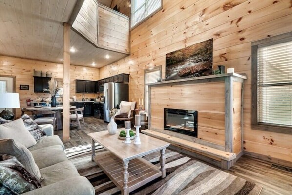 Smart-tv och eldstad