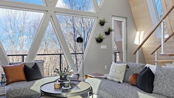 Televisión, chimenea y oficina