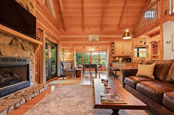 TV, fireplace, offices