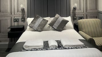 Individually decorated, individually furnished, desk, laptop workspace