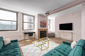 Smart TV, fireplace, offices