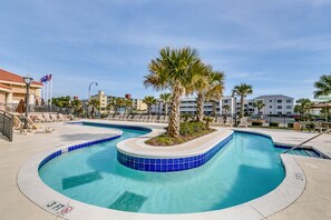 Indoor pool, a heated pool - Lakefront condo near beach with pools, hot tub, golf, gym, balcony, & golf views (North Myrtle Beach)