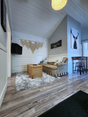 Älytelevisio, takka, videopelejä, DVD-soitin