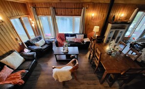 スマートテレビ、暖炉、テレビゲーム、DVD プレーヤー