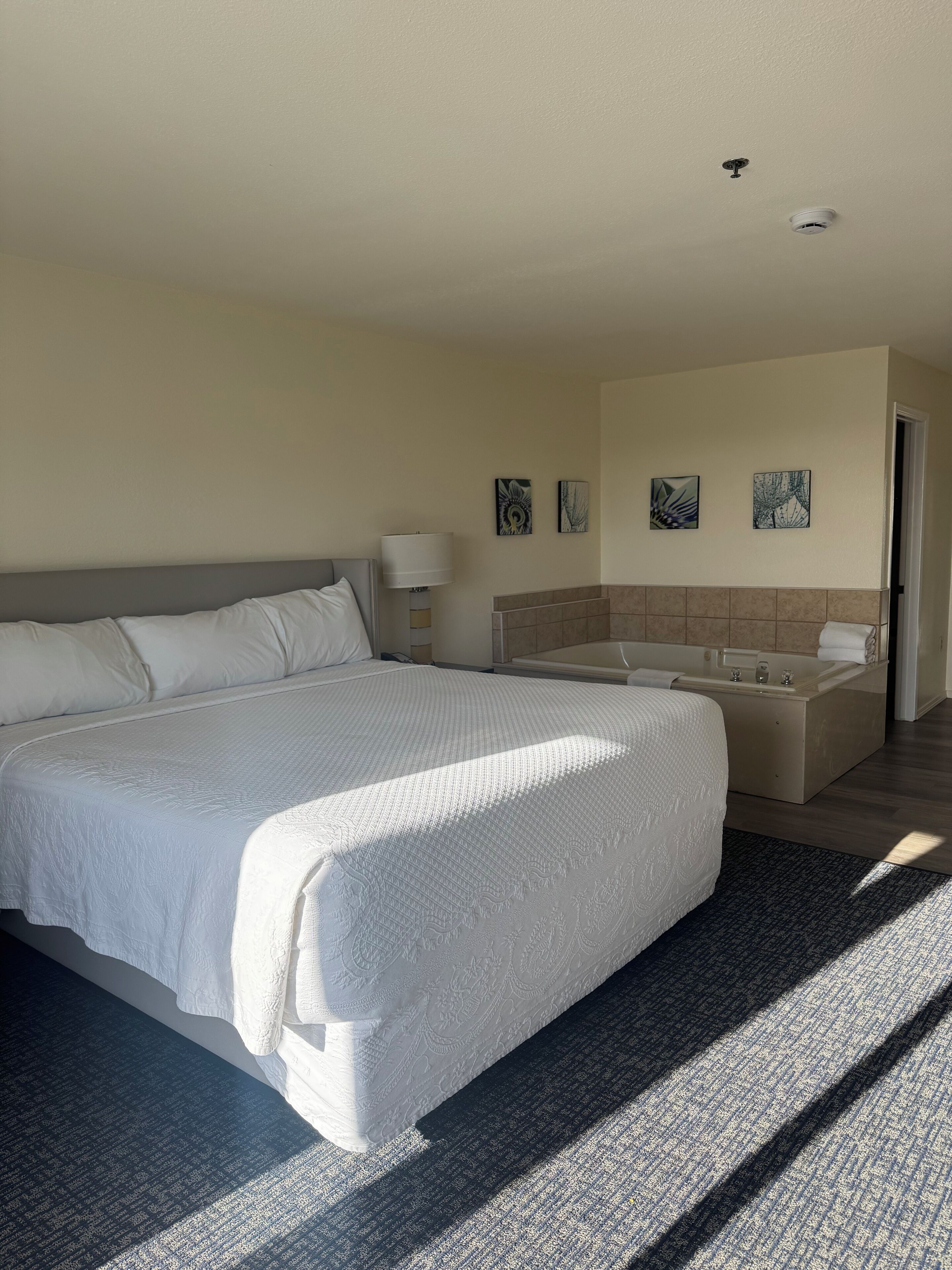 Premium-Einzelzimmer, 1 King-Bett, Whirlpool | Schreibtisch, Bügeleisen/Bügelbrett, kostenloses WLAN, Bettwäsche