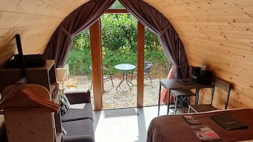 1 bedroom, desk, laptop workspace, iron/ironing board