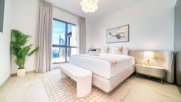 2 bedrooms, in-room safe, iron/ironing board, internet