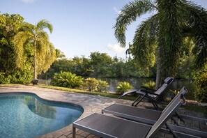 Outdoor pool - Stunning & Private 5 BDR Canal-front Home w/ Pool! (Hollywood)