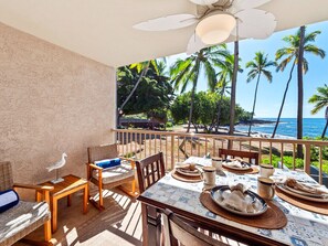 Condo, 1 King Bed, Balcony, Beach View | Outdoor dining