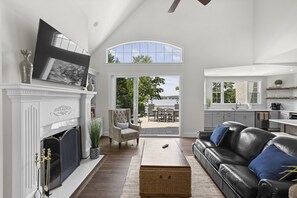 50-inch flat-screen TV with digital channels, fireplace - Make a Big Splash in 7BR Lake Norman Home! (Mooresville)