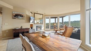 Condo, Multiple Beds, Fireplace, Mountain View (RiverView Retreat) | Living area | 42-inch flat-screen TV with digital channels, fireplace - Riverview Retreat Picturesque 2 BDR in Resort! (Bend)
