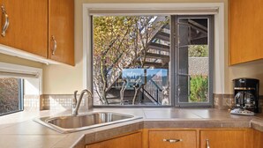 Condo, Multiple Beds, Fireplace, Mountain View (RiverView Retreat) | Private kitchen | Coffee/tea maker, fridge, microwave, oven - Riverview Retreat Picturesque 2 BDR in Resort! (Bend)