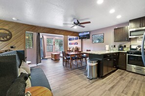Condo, Multiple Beds, Hot Tub, Mountain View (Condo on Stagecoach Ski Run) | Living area | 42-inch flat-screen TV with digital channels, fireplace - Ski In, Ski Out! 3 BDR Steps From Stagecoach Lift (Stateline)