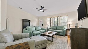 House, Multiple Beds, Patio, Garden View (The Oak Hideaway) | Living area | 42-inch flat-screen TV with digital channels - The Oak Hideaway Pet Friendly 3bd! (St. Augustine)