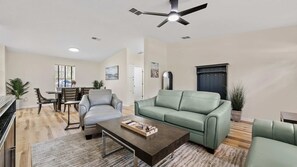 House, Multiple Beds, Patio, Garden View (The Oak Hideaway) | Living area | 42-inch flat-screen TV with digital channels