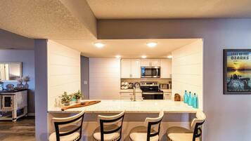 Condo, Multiple Beds, Balcony (Lazy L at the Lake) | Private kitchen | Fridge, microwave, oven, stovetop