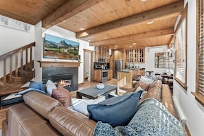 Townhome, Multiple Beds, Balcony, Mountain View (Deer Valley Darling) | Living area | 50-inch flat-screen TV with digital channels, fireplace