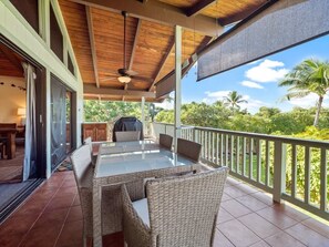 Ferienhaus, Mehrere Betten, Balkon, Gartenblick (He'eia Bay Paradise) | Speisen im Freien