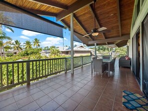 Ferienhaus, Mehrere Betten, Balkon, Gartenblick (He'eia Bay Paradise) | Speisen im Freien
