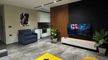 ROOM 05 | Living area | 55-inch LED TV with cable channels, Netflix, streaming services