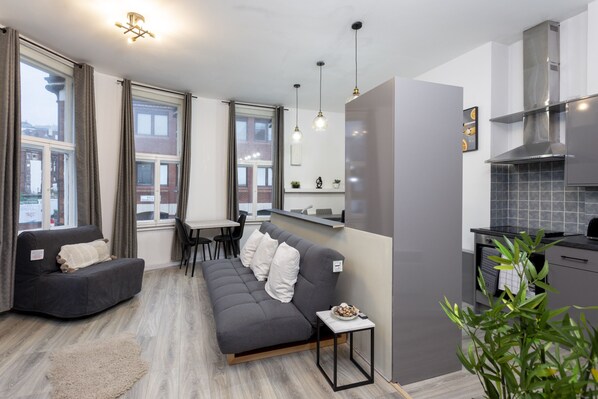 Apartment | Living area | 50-inch Smart TV with digital channels, Netflix, streaming services