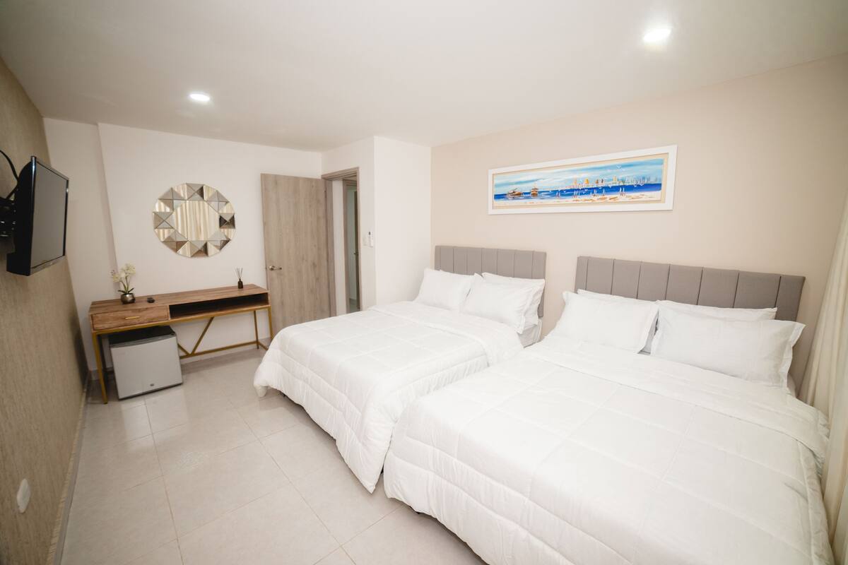 Blackout curtains, iron/ironing board, free WiFi