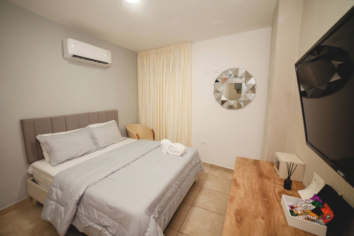 Blackout curtains, iron/ironing board, free WiFi