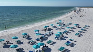Sun-loungers, beach towels