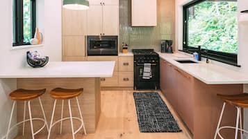 Fridge, microwave, stovetop, dishwasher