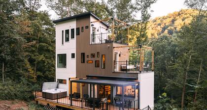 Hytti-Ylellinen-Oma kylpyhuone-Parveke-The Block Tower