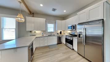 House, Multiple Beds, Patio, Beach View | Private kitchen | Coffee/tea maker